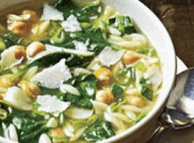 spinach pea pasta soup