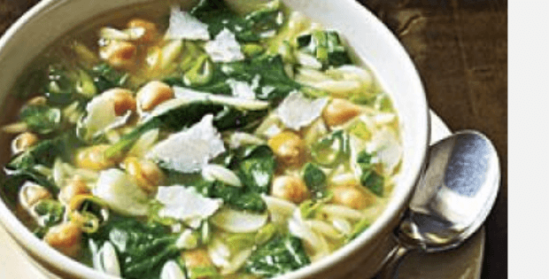 spinach pea pasta soup