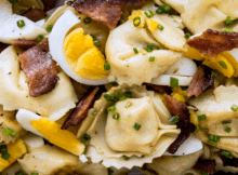 bacon and egg tortellini